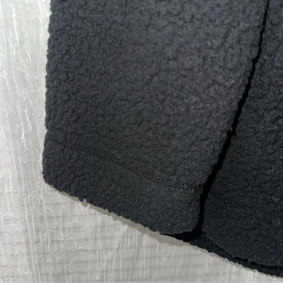 aerie S Black Fluff Quarter Snap Front Lightweight Sherpa Pullover Sweatshirt - Picture 8 of 14